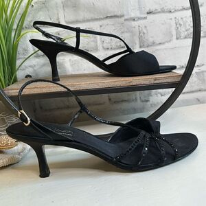 Touch Of Nina Black Strappy Heels Size 11